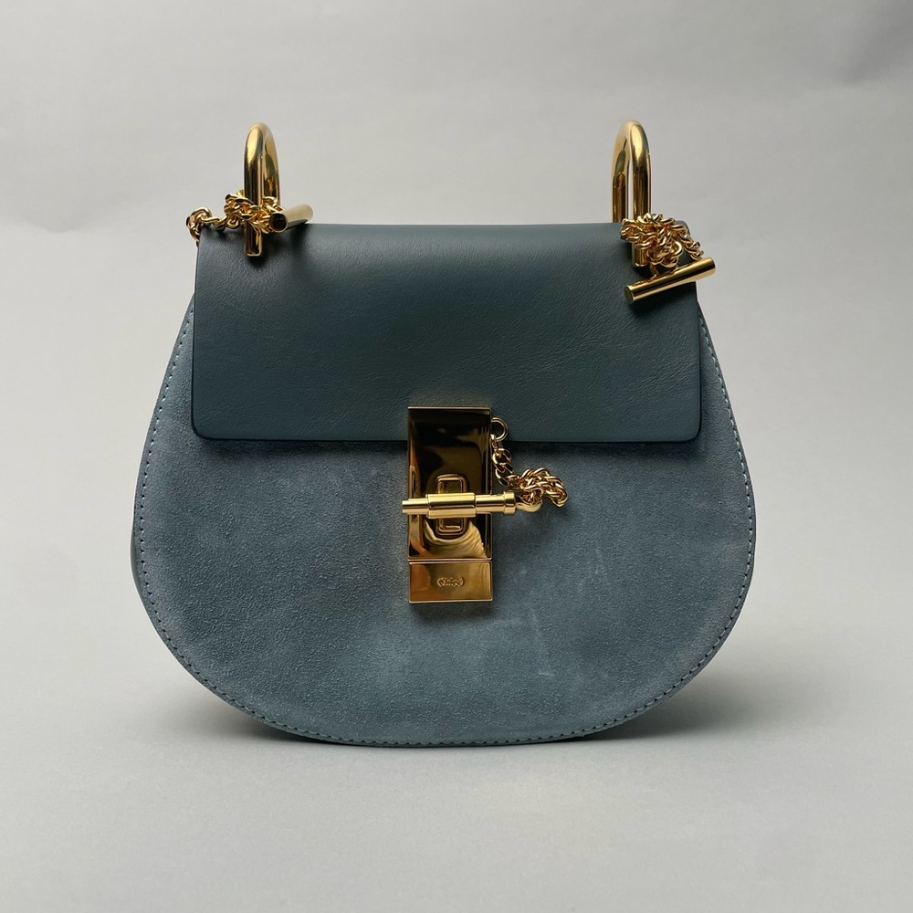 Chloé Drew leather crossbody bag- Cloudy Blue